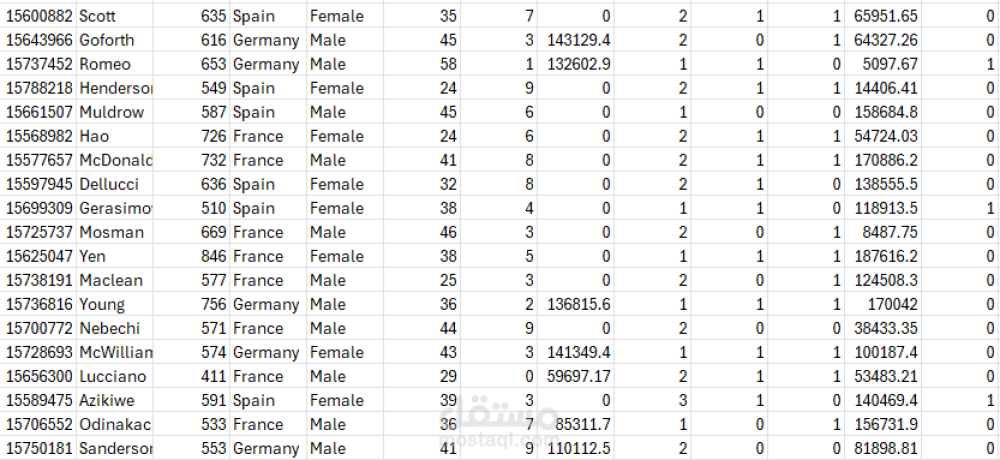 تحليل بيانات العملاء لمؤسسة مصرفية باستخدام Excel